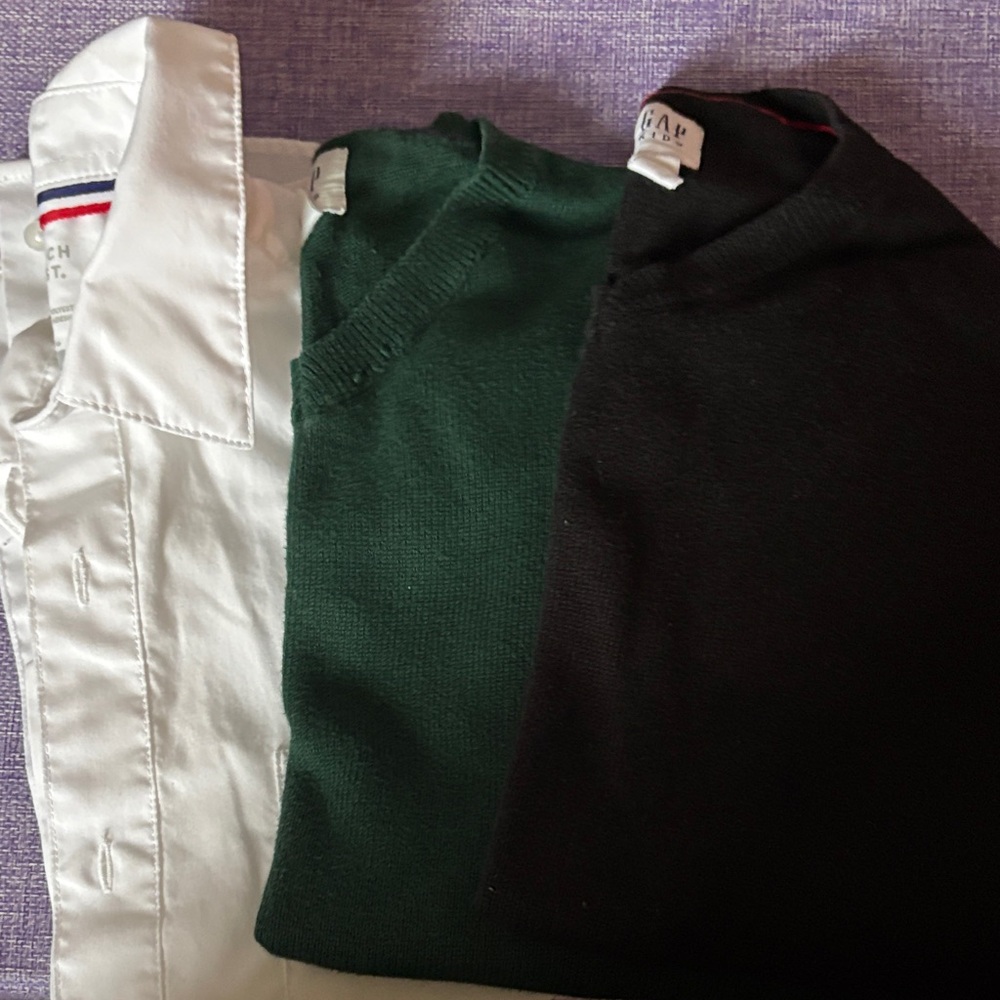 Boys V-neck Sweaters & Dress Shirt